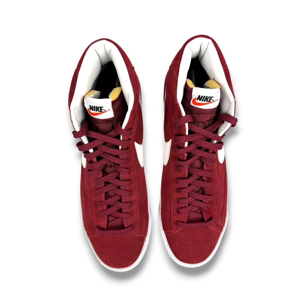 Nike Blazer Mid Premium Team Red Suede Mens 14 Big Swoosh Retro Shoes 429988-603 - Picture 7 of 12